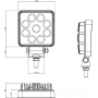 Phare de travail LED carré 15W GOPART LA15032