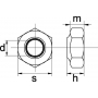 Écrou hexagonal autobloquant UNIVERSEL 9858RVSP001