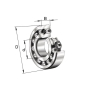 Roulement à billes à alignement automatique 30x62x16mm INA/FFAG 1206KTVHC3