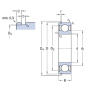 Roulement à billes à gorge profonde 35x72x17mm SKF 62072RS1N