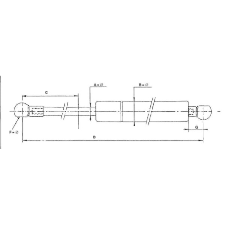 Vérin à gaz L575-500N STABILUS CA8127KE